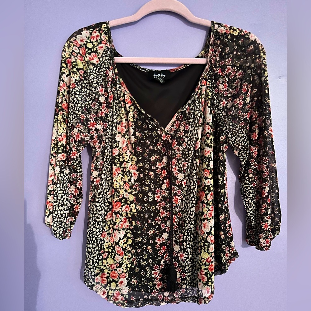 Floral Three-Quarter Length Blouse